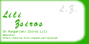 lili zsiros business card